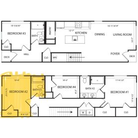 Room and Bath in a 4 bedroom duplex!